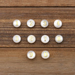 AAA Iridescent Hand Made Natural White Mother of Pearl Shell 8mm Coin Number Beads Choose from 10 Numeric Numbers