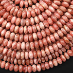 AAA Natural Pink Red Rhodochrosite Smooth 5mm 6mm 7mm 8mm Rondelle Beads 15.5" Strand