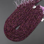 AAA Faceted Natural Purple Atlantisite Stichtite Super Thin Rondelle Beads 3mm 15.5" Strand