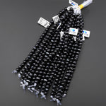 AAA Large Hole Beads 2.5mm Drill Natural Black Tuxedo Agate 8mm Round Beads 8" Strand
