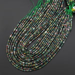 Natural Indian Agate 4mm Heishi Rondelle Beads Forest Green 15.5" Strand
