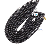 Natural Black Kamagong Ebony Wood Smooth Barrel Drum Beads 8mm Great For Mala Prayer Meditation Therapy 15.5" Strand