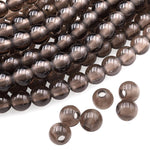 Large Hole Beads 2mm 3mm Drill Natural Ice Obsidian 8mm 10mm Round Beads 8" Strand