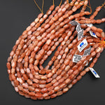 AAA Faceted Natural Sunstone Faceted Nugget Beads 15.5" Strand