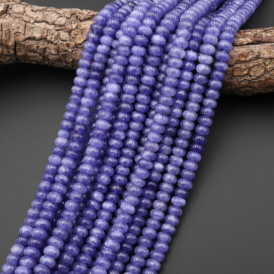 Purple Blue Tanzanite Quartz 8x5mm Rondelle Beads 15.5" Strand