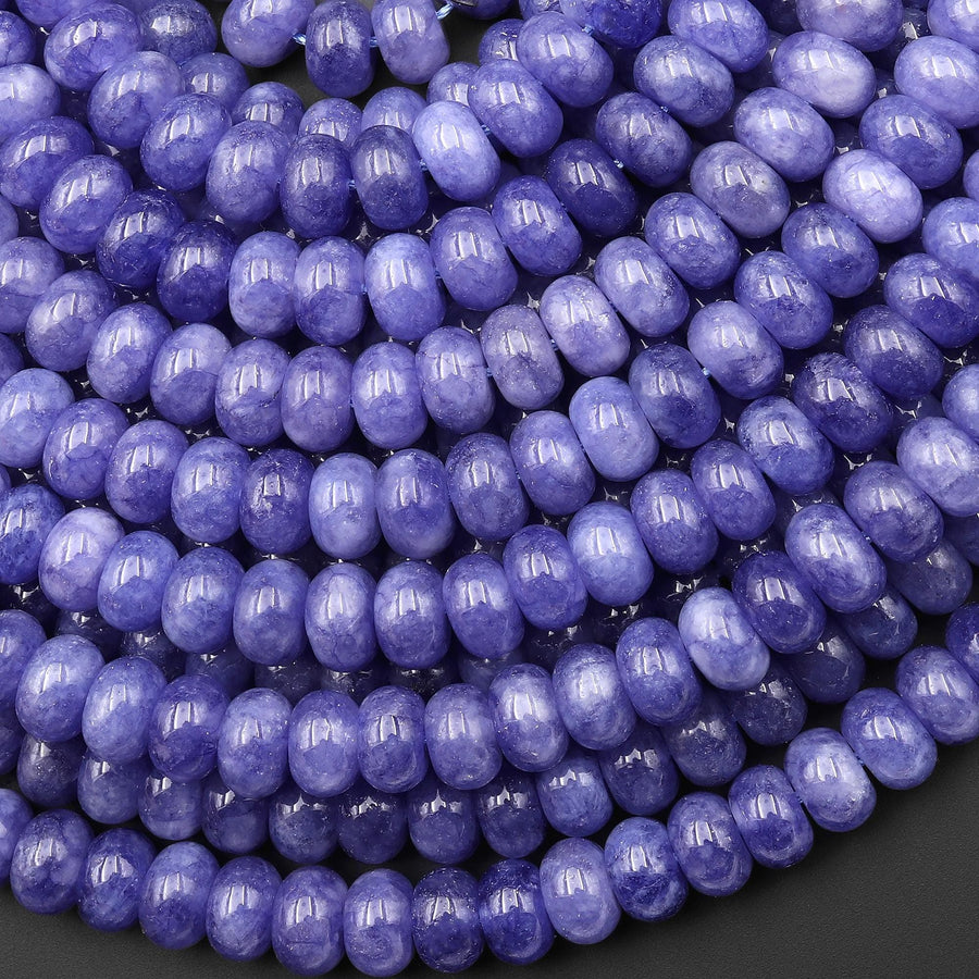 Purple Blue Tanzanite Quartz 8x5mm Rondelle Beads 15.5" Strand