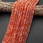 AAA Faceted Natural Red Moroccan Agate 4mm Rondelle Beads 15.5" Strand