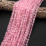 AAA Faceted Natural Pink Rose Quartz 6x8mm Oval Beads Gemstone 15.5" Strand
