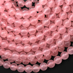 AAA Translucent Natural Madagascar Pink Rose Quartz 8mm Smooth Round Beads Gemstone 15.5" Strand