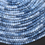 AAA Faceted Natural Oregon Blue Opal 3mm Cube Gemstone Beads 15.5" Strand