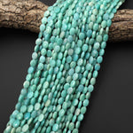 AAA Faceted Natural Peruvian Amazonite 6x8mm Oval Beads Gemstone 15.5" Strand