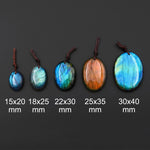 AAA Natural Golden Blue Labradorite Oval Pendant Drilled Gemstone