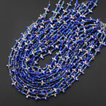 Cobalt Blue Pink Green Cloisonné Cross Bead 13x18mm Decorative Floral 15.5" Strand