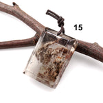 AAA Natural Lodalite Phantom Quartz Pendant One-of -Kind Drilled Gemstone Focal Bead