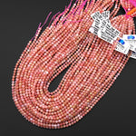 AAA Faceted Natural Peruvian Pink Opal 4mm Round Gemstone 15.5" Strand
