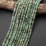 Natural African Turquoise Smooth 6mm Thin Rondelle Beads Blue Green Gemstone 15.5" Strand