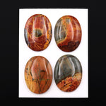 Undrilled Natural Red Creek Jasper Dagger Pendant Cabochon Oval Shape 30x38mm Aka Multicolor Picasso Picture Jasper