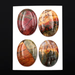 Undrilled Natural Red Creek Jasper Dagger Pendant Cabochon Oval Shape 30x38mm Aka Multicolor Picasso Picture Jasper