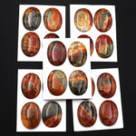 Undrilled Natural Red Creek Jasper Dagger Pendant Cabochon Oval Shape 30x38mm Aka Multicolor Picasso Picture Jasper
