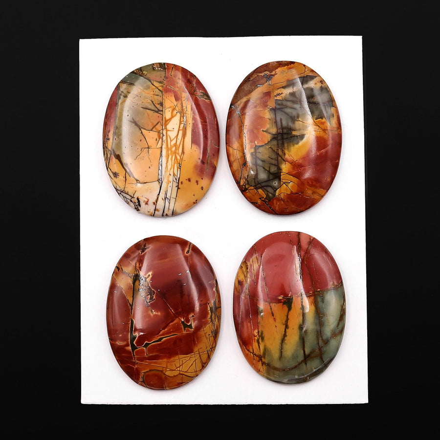 Undrilled Natural Red Creek Jasper Dagger Pendant Cabochon Oval Shape 30x38mm Aka Multicolor Picasso Picture Jasper A4