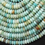 Natural Aqua Blue Green Amazonite 6mm Rondelle Saucer Beads 15.5" Strand