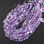 Rare Natural African Purple Opalized Chalcedony Freeform Hand Hammered Nugget Beads Gemstone 15.5" Strand