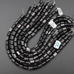 AAA Natural Silver Obsidian Smooth Barrel Cylinder Tube Beads 10x13mm 15.5" Strand