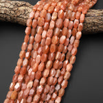 AAA Faceted Natural Sunstone Faceted Nugget Beads 15.5" Strand