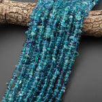 Natural Blue Fluorite Freeform Chip Pebble Nugget Beads 15.5" Strand
