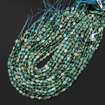 AAA Faceted Natural African Turquoise 6x8mm Oval Beads Gemstone 15.5" Strand