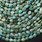 AAA Faceted Natural African Turquoise 6x8mm Oval Beads Gemstone 15.5" Strand