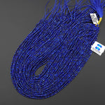 AAA Genuine Natural Blue Lapis 2mm Smooth Round Gemstone Beads 15.5" Strand