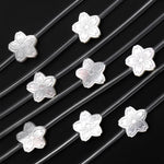 AAA Natural White Mother of Pearl Hand Carved Cherry Blossom Flower 10mm Gemstone Beads Strand