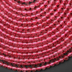 AAA Translucent Natural Red Strawberry Quartz 4mm Smooth Round Beads From South Africa 15.5" Strand