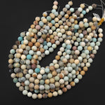Matte Natural Golden Yellow Blue Amazonite Smooth 10mm Round Beads 15.5" Strand