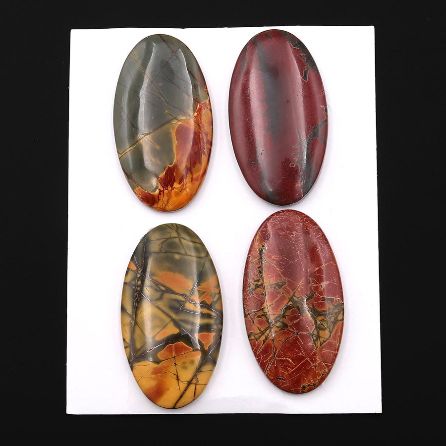 Undrilled Natural Red Creek Jasper Dagger Pendant Cabochon Oval Shape 24x44mm Aka Multicolor Picasso Picture Jasper A1