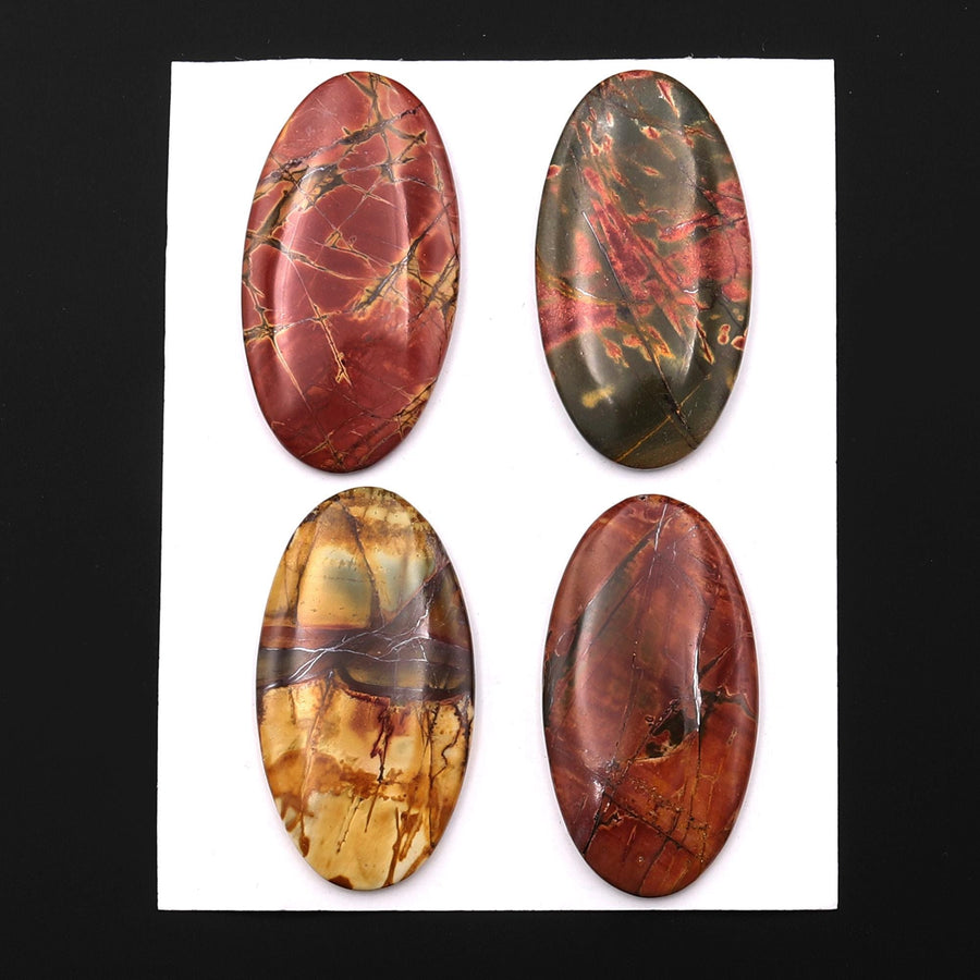 Undrilled Natural Red Creek Jasper Dagger Pendant Cabochon Oval Shape 24x44mm Aka Multicolor Picasso Picture Jasper