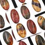 Undrilled Natural Red Creek Jasper Dagger Pendant Cabochon Oval Shape 24x44mm Aka Multicolor Picasso Picture Jasper