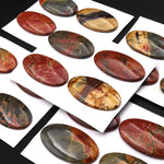 Undrilled Natural Red Creek Jasper Dagger Pendant Cabochon Oval Shape 24x44mm Aka Multicolor Picasso Picture Jasper