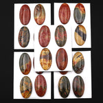 Undrilled Natural Red Creek Jasper Dagger Pendant Cabochon Oval Shape 24x44mm Aka Multicolor Picasso Picture Jasper