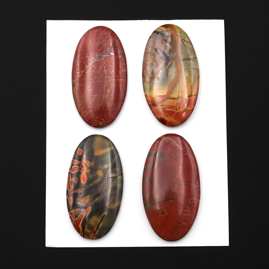 Undrilled Natural Red Creek Jasper Dagger Pendant Cabochon Oval Shape 24x44mm Aka Multicolor Picasso Picture Jasper A2