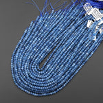 AAA Translucent Faceted Natural Stormy Blue Santa Maria Aquamarine Rondelle Beads 5mm Gemstone 15.5" Strand