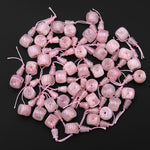 Natural Pink Rose Quartz Guru Beads 3 Holes T-Beads Set For Mala Making 12mm 14mm 18mm