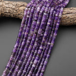 Natural Purple Amethyst 6mm Heishi Rondelle Beads 15.5" Strand