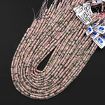Rare Faceted Natural Nevada Lapis 4mm Heishi Rondelle Beads Pink Green Lapis From Nevada Native American Gemstone 15.5" Strand