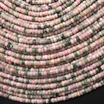 Rare Faceted Natural Nevada Lapis 4mm Heishi Rondelle Beads Pink Green Lapis From Nevada Native American Gemstone 15.5" Strand