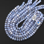 AAA Natural Blue Lace Agate Rondelle Wheel Short Cylinder 14mm Beads 15.5" Strand