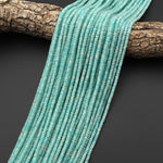 Natural Peruvian Amazonite Beads Smooth Polished Rondelle 3mm 15.5" Strand