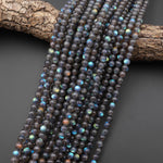 AAA Natural Rainbow Blue Orange Labradorite 6mm Round Beads 15.5" Strand