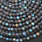 AAA Natural Rainbow Blue Orange Labradorite 6mm Round Beads 15.5" Strand